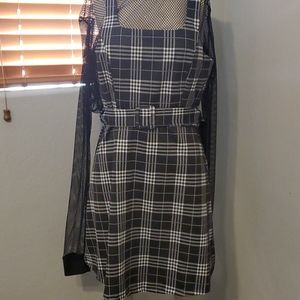Plaid Belted Dress